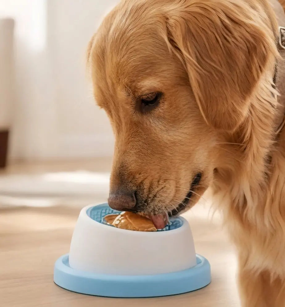 Calming Pet Lick Bowl – Rotating Slow Feeder & Anxiety Relief Mat My Store