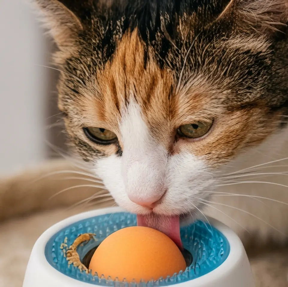Calming Pet Lick Bowl – Rotating Slow Feeder & Anxiety Relief Mat My Store