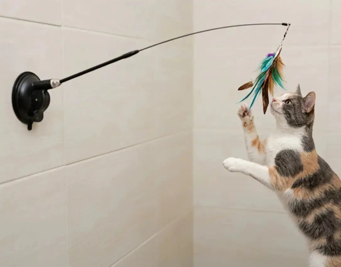 Interactive Cat Wand Toy with Powerful Suction Cup My Store