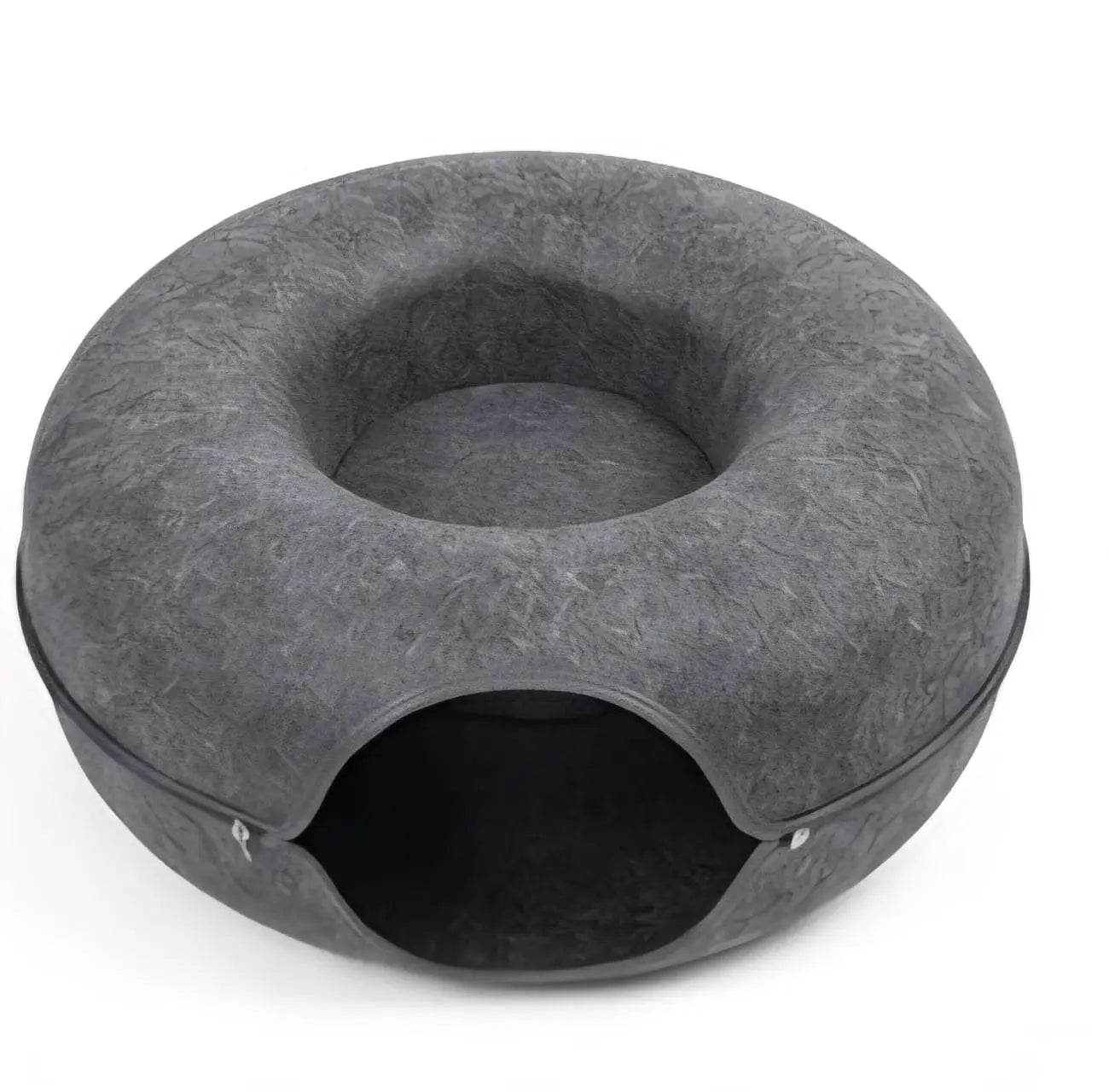 2-in-1 Peekaboo Cat Cave Tunnel Bed – Durable Felt Donut Bed for Indoor Cats My Store
